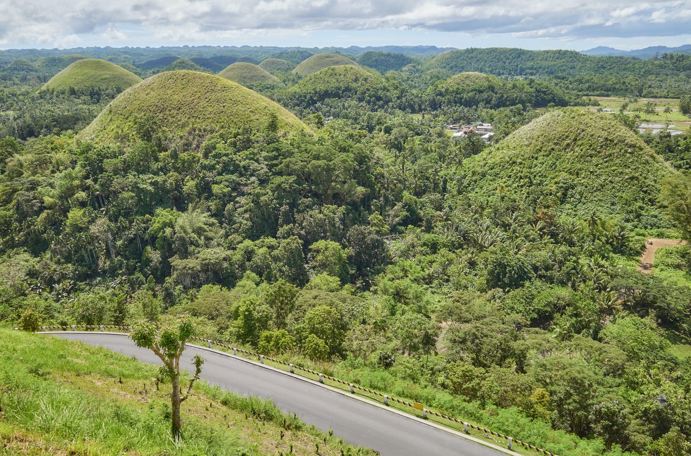 Chocolate Hills and a country road in Bohol
