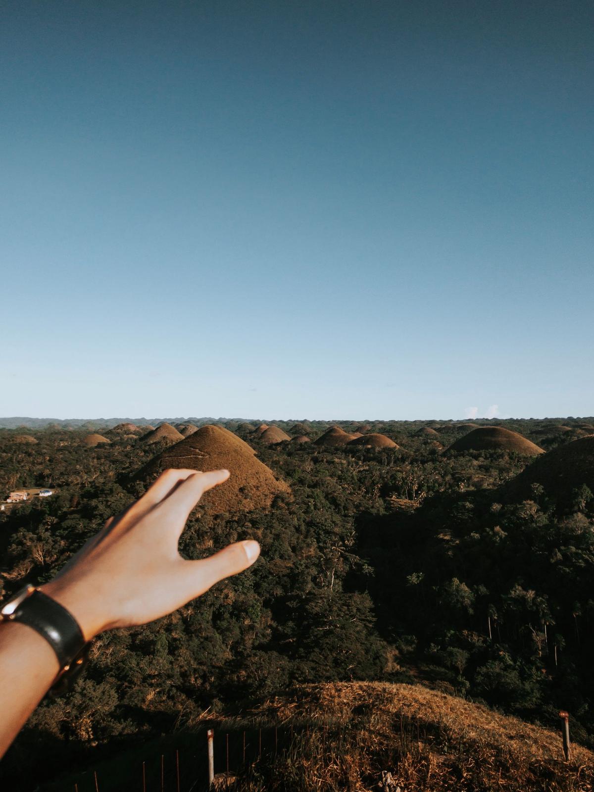 Visitor at a viewpoint over the Chocolate Hills, Bohol