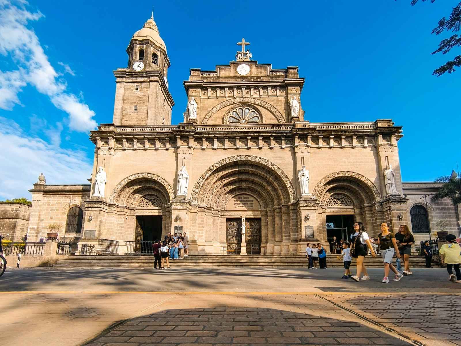Front of Manila Cathedral in Intramuros on a sunny day