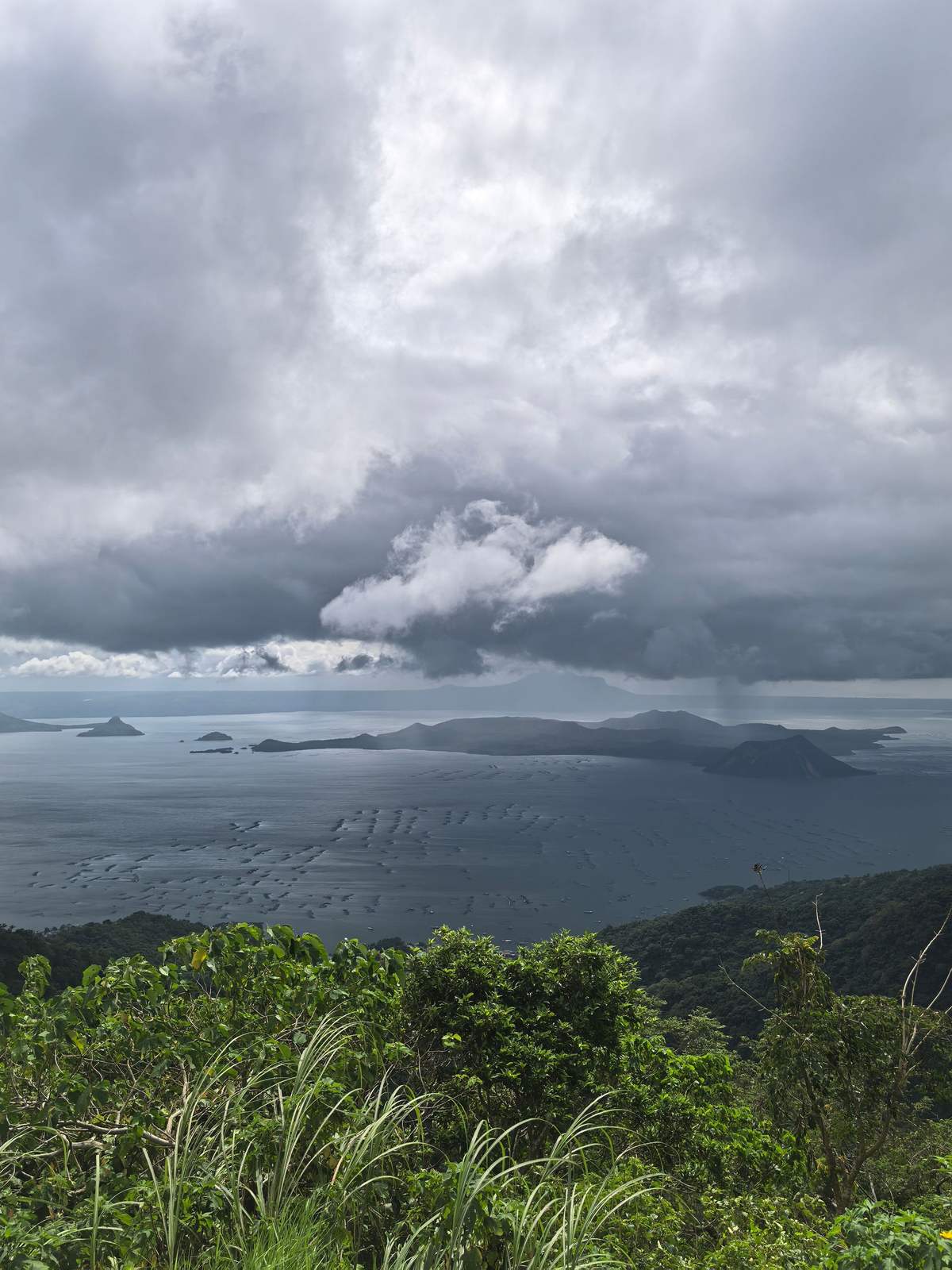 Storm clouds over Taal Lake seen from Tagaytay