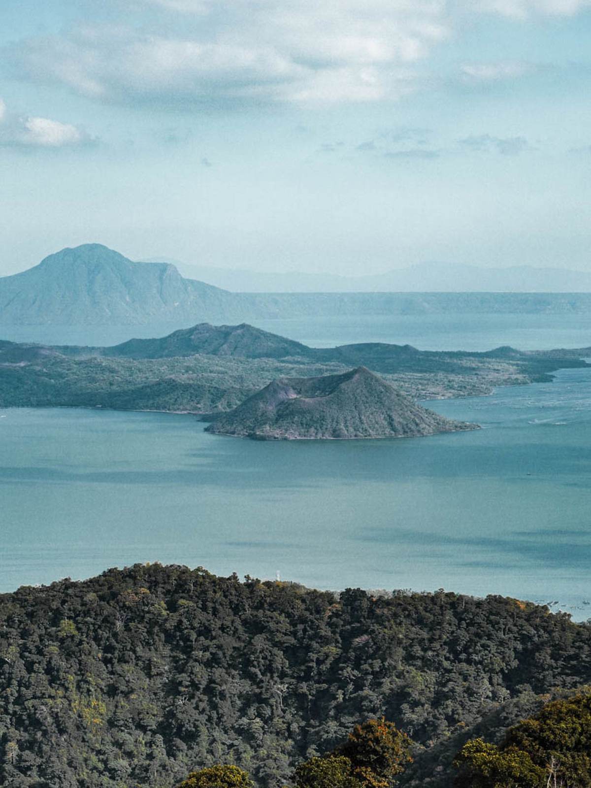 Aerial view of Taal Volcano and Taal Lake from Tagaytay